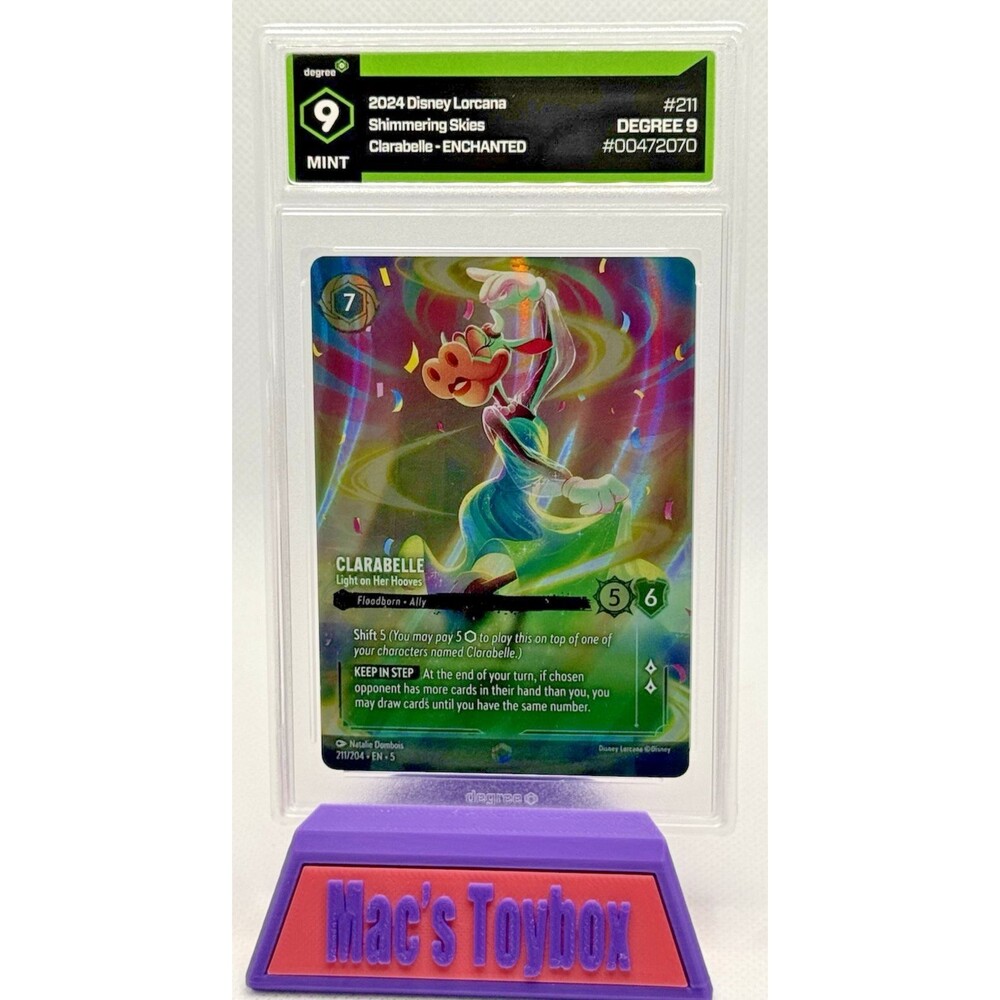 Disney Lorcana Clarabelle Enchanted Holo Shimmering Skies Degree 9 NM 211/204